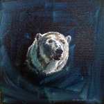 Polar Bear 6 oil painting portrait. Copyright Christine Montague