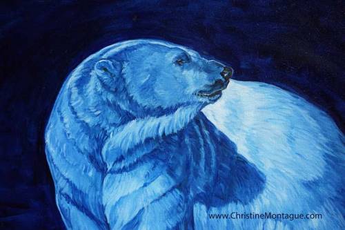 Polar bear painting copyright Christine Montague