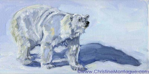 Canadian artist Christine Montague polar bear oil paintings