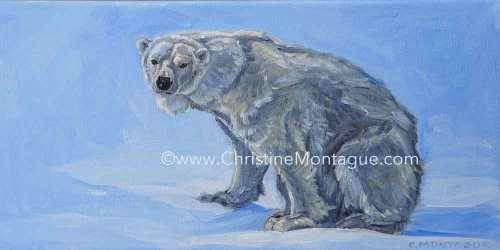 Canadian visual artist Christine Montague portraits and polar bears in oil on canvas